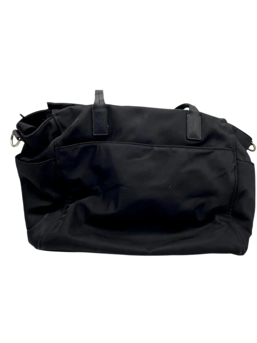Kate Spade Black Nylon Diaper Bag With Leather Straps & Multiple Pockets